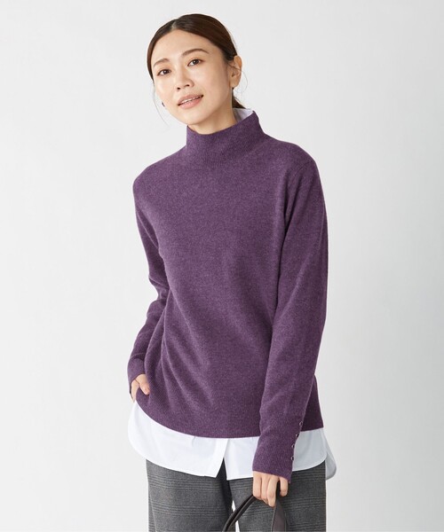 J.PRESS Ladies(J.プレス レディス)の「【洗える】AIR WOOL ハイネック ニット(ニット/セーター・レディース・ダルブルー系/パープル系/ベージュ系/グレー系/ダークブラウン系/ブラック系・SMALL)」の6枚目の写真