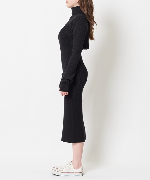 SPIRALGIRL（スパイラルガール）の「バストオープン2wayタートルネックリブワンピース（ワンピース・レディース・ブラック/ベージュ/グレー・FREE）」の19枚目の写真