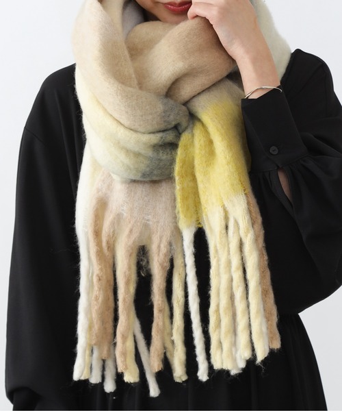 COLONY 2139（コロニートゥーワンスリーナイン）の「起毛ウールライクチェック柄マフラー（マフラー・レディース・グリーン/イエロー/パープル・FREE）」の3枚目の写真