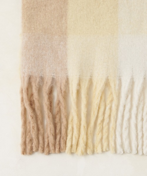 COLONY 2139（コロニートゥーワンスリーナイン）の「起毛ウールライクチェック柄マフラー（マフラー・レディース・グリーン/イエロー/パープル・FREE）」の5枚目の写真