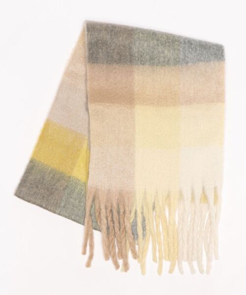 COLONY 2139（コロニートゥーワンスリーナイン）の「起毛ウールライクチェック柄マフラー（マフラー・レディース・グリーン/イエロー/パープル・FREE）」の10枚目の写真