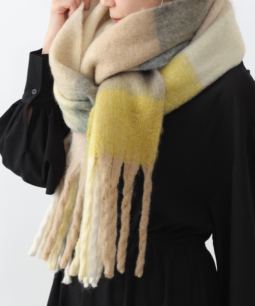 COLONY 2139（コロニートゥーワンスリーナイン）の「起毛ウールライクチェック柄マフラー（マフラー・レディース・グリーン/イエロー/パープル・FREE）」の12枚目の写真