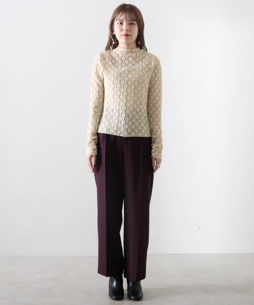 Cheek(チーク)の「レースハイネックTOPS(Tシャツ/カットソー・レディース・アイボリー/オフホワイト/ブラック・MEDIUM)」の16枚目の写真