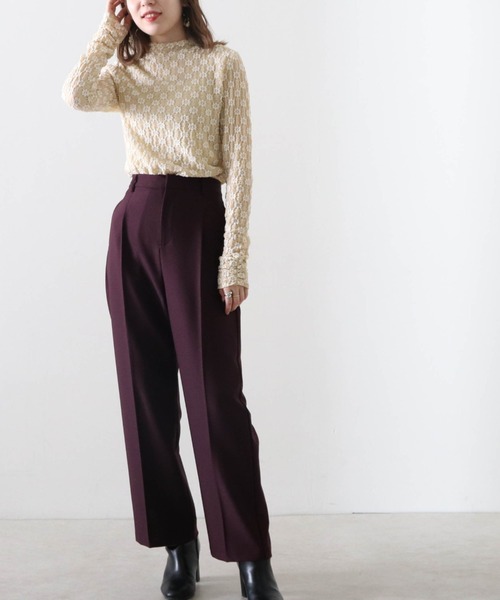 Cheek(チーク)の「レースハイネックTOPS(Tシャツ/カットソー・レディース・アイボリー/オフホワイト/ブラック・MEDIUM)」の21枚目の写真