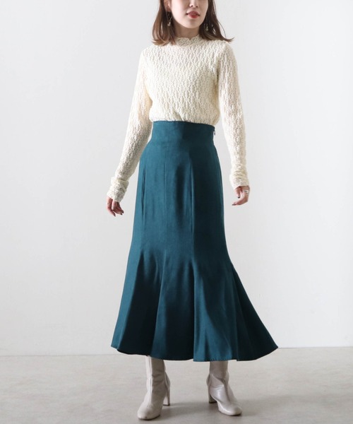 Cheek(チーク)の「レースハイネックTOPS(Tシャツ/カットソー・レディース・アイボリー/オフホワイト/ブラック・MEDIUM)」の9枚目の写真