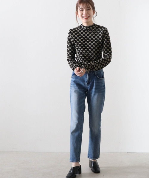 Cheek(チーク)の「レースハイネックTOPS(Tシャツ/カットソー・レディース・アイボリー/オフホワイト/ブラック・MEDIUM)」の10枚目の写真