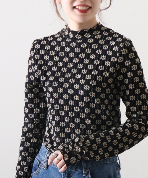 Cheek(チーク)の「レースハイネックTOPS(Tシャツ/カットソー・レディース・アイボリー/オフホワイト/ブラック・MEDIUM)」の15枚目の写真