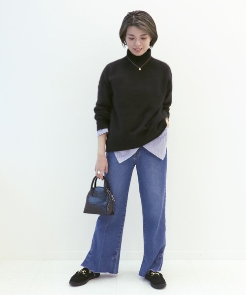 Simplicite（サンプリシテ）の「ラクーン混タートルネック プルオーバー◆（ニット/セーター・レディース・ホワイト/ブラック/ベージュ/レッド・FREE）」の10枚目の写真