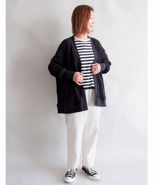 MANASTASH（マナスタッシュ）の「MANASTASH/マナスタッシュ　W's SNUGGLE SNUG THERMAL CARDIGAN　ウィメンズ　スナッグサーマルカーディガン（カーディガン/ボレロ・レディース・モカ/ナチュラル/ブラック・MEDIUM）」の2枚目の写真