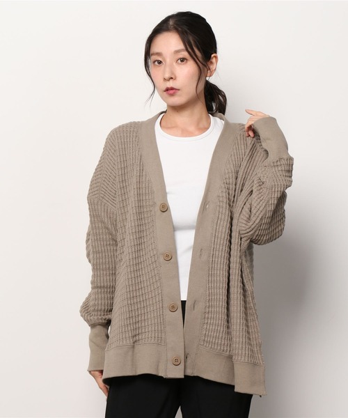 MANASTASH（マナスタッシュ）の「MANASTASH/マナスタッシュ　W's SNUGGLE SNUG THERMAL CARDIGAN　ウィメンズ　スナッグサーマルカーディガン（カーディガン/ボレロ・レディース・モカ/ナチュラル/ブラック・MEDIUM）」の11枚目の写真