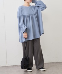 PUAL CE CIN | 袖シャーリングプルオーバー(Tシャツ/カットソー)