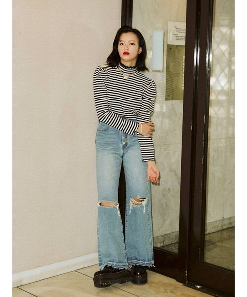 jouetie（ジュエティ）の「パワショルテレコトップス（Tシャツ/カットソー・レディース・ブラック/パープル/グリーン/その他1/グレー/その他2/オフホワイト・MEDIUM）」の11枚目の写真