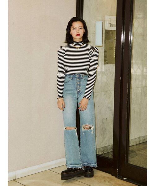 jouetie（ジュエティ）の「パワショルテレコトップス（Tシャツ/カットソー・レディース・ブラック/パープル/グリーン/その他1/グレー/その他2/オフホワイト・MEDIUM）」の17枚目の写真