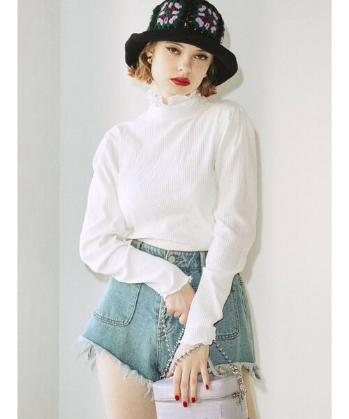 jouetie（ジュエティ）の「パワショルテレコトップス（Tシャツ/カットソー・レディース・ブラック/パープル/グリーン/その他1/グレー/その他2/オフホワイト・MEDIUM）」の15枚目の写真