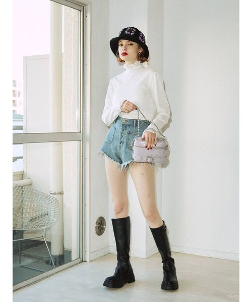 jouetie（ジュエティ）の「パワショルテレコトップス（Tシャツ/カットソー・レディース・ブラック/パープル/グリーン/その他1/グレー/その他2/オフホワイト・MEDIUM）」の10枚目の写真