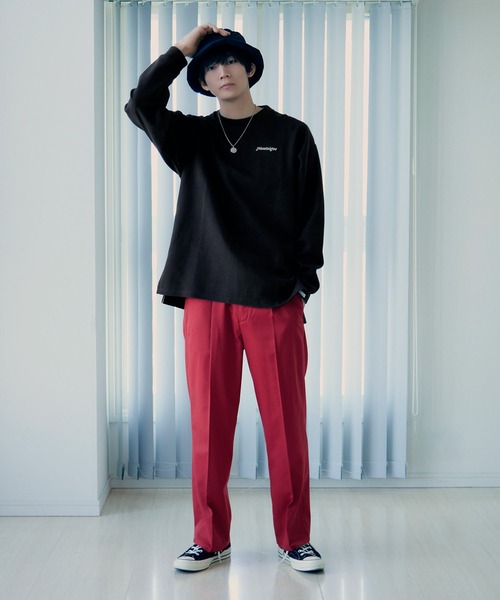 re_k by JUNRED（レクバイジュンレッド）の「【　re_k by JUNRed　】TR1タックワイドストレートパンツ（その他パンツ・メンズ・ブラック/ベージュ系その他/レッド系その他2・L/S/M）」の5枚目の写真