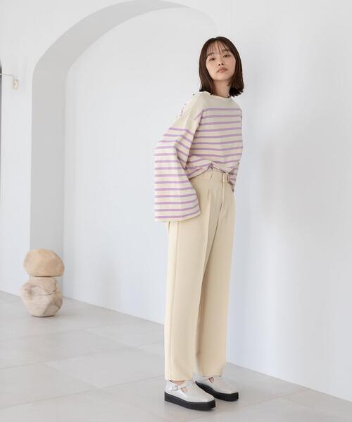 CITEN(シテン)の「<CITEN(シテン)>タックセミワイド パンツ Ⅱ(その他パンツ・レディース・ターコイズブルー/ダークグレー/クリーム・S/M)」の4枚目の写真