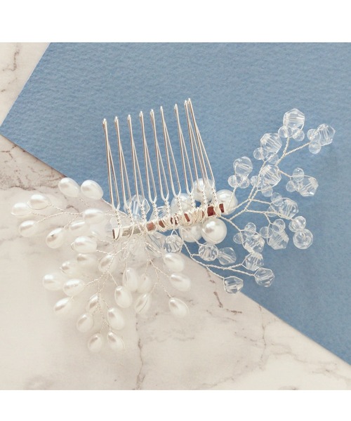 Cupid Heart(キューピッドハート)の「【Cupid Heart】結婚式アクセサリー ブーケコーム(その他ヘアアクセサリー・レディース・シルバー・MEDIUM)」の9枚目の写真