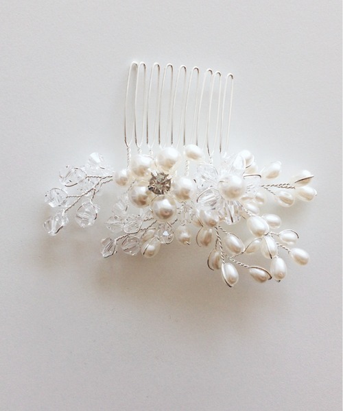 Cupid Heart(キューピッドハート)の「【Cupid Heart】結婚式アクセサリー ブーケコーム(その他ヘアアクセサリー・レディース・シルバー・MEDIUM)」の16枚目の写真