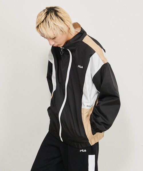 FILA（フィラ）の「【FILA/フィラ】ロゴ刺繍 ビックシルエット ドロップショルダー 切替 トラックジャケット ナイロンジャケット（ナイロンジャケット・メンズ・ブラック/ネイビー/ブルーグリーン・LL/M/L）」の15枚目の写真