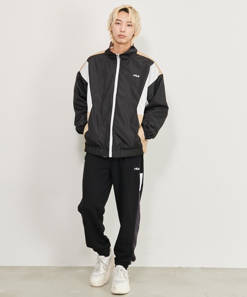 FILA（フィラ）の「【FILA/フィラ】ロゴ刺繍 ビックシルエット ドロップショルダー 切替 トラックジャケット ナイロンジャケット（ナイロンジャケット・メンズ・ブラック/ネイビー/ブルーグリーン・LL/M/L）」の17枚目の写真