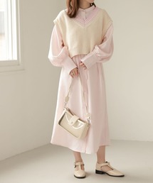 Heather | ベスト付ストライプシャツワンピース  269013(シャツワンピース)