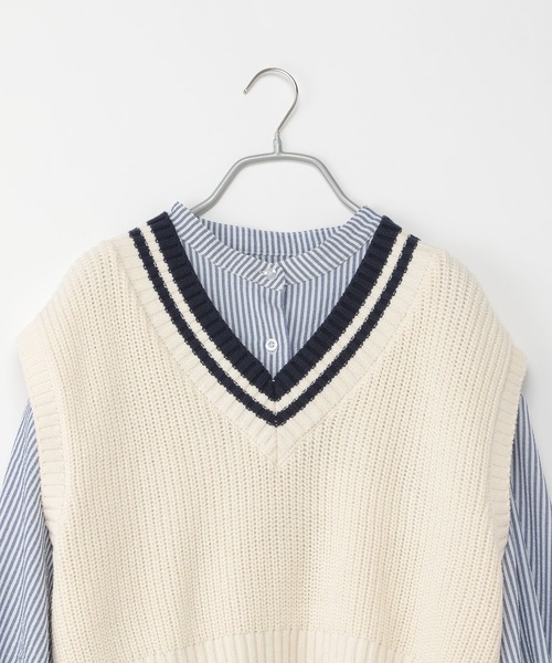 Heather（ヘザー）の「ベスト付ストライプシャツワンピース  269013（シャツワンピース・レディース・グリーン系/ブルー系/ピンク系・FREE）」の18枚目の写真