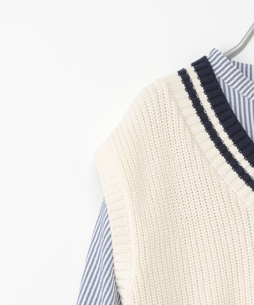 Heather（ヘザー）の「ベスト付ストライプシャツワンピース  269013（シャツワンピース・レディース・グリーン系/ブルー系/ピンク系・FREE）」の8枚目の写真