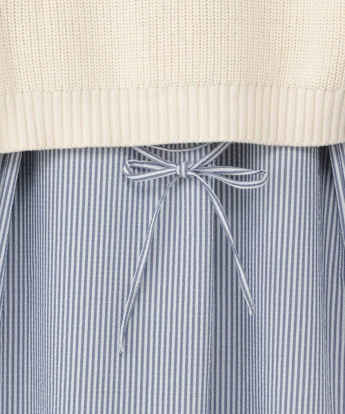 Heather（ヘザー）の「ベスト付ストライプシャツワンピース  269013（シャツワンピース・レディース・グリーン系/ブルー系/ピンク系・FREE）」の6枚目の写真