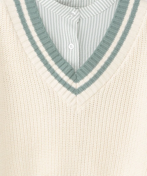 Heather（ヘザー）の「ベスト付ストライプシャツワンピース  269013（シャツワンピース・レディース・グリーン系/ブルー系/ピンク系・FREE）」の10枚目の写真