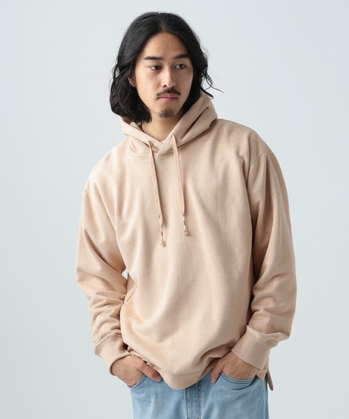 Minnetonka(ミネトンカ)の「【MINNETONKA(ミネトンカ)×BAYFLOW】フェイクレザーウラケパーカー(パーカー・メンズ・ベージュ/ブラウン/グリーン/オレンジ・SMALL/MEDIUM/LARGE)」の4枚目の写真