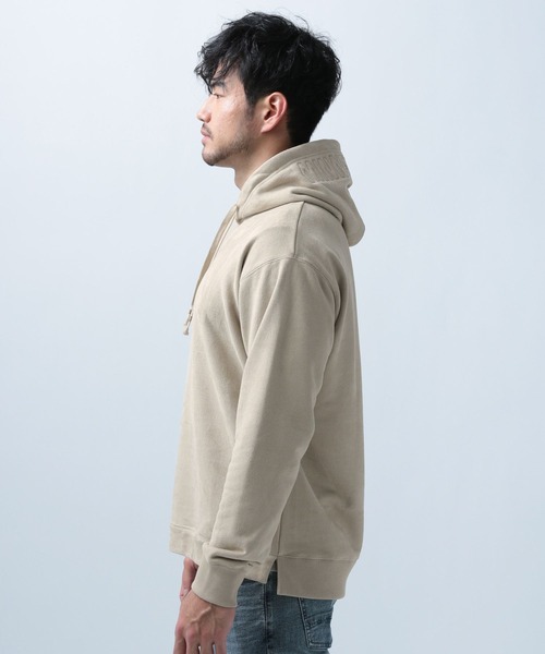 Minnetonka(ミネトンカ)の「【MINNETONKA(ミネトンカ)×BAYFLOW】フェイクレザーウラケパーカー(パーカー・メンズ・ベージュ/ブラウン/グリーン/オレンジ・SMALL/MEDIUM/LARGE)」の12枚目の写真