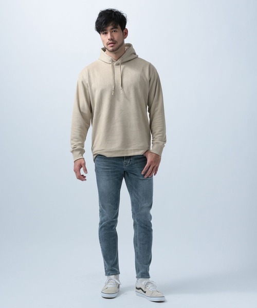 Minnetonka(ミネトンカ)の「【MINNETONKA(ミネトンカ)×BAYFLOW】フェイクレザーウラケパーカー(パーカー・メンズ・ベージュ/ブラウン/グリーン/オレンジ・SMALL/MEDIUM/LARGE)」の11枚目の写真