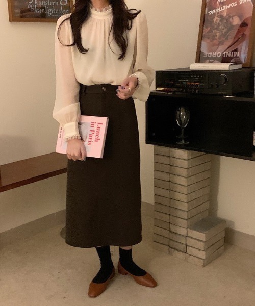 LAC-VERT（ラック・ヴェール）の「パール襟シースルーシフォンブラウス（シャツ/ブラウス・レディース・アイボリー・FREE）」の21枚目の写真