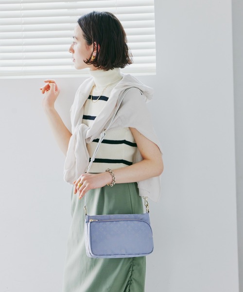 russet（ラシット）の「2way ミニショルダーバッグ(CE-166)（ショルダーバッグ・レディース・ネイビー/イエロー/アイボリー/ミント/グレー×ピンク/グレイッシュベージュ/ブルー系その他/キャメル/ローズ/バイオレット/ブルー・FREE）」の8枚目の写真
