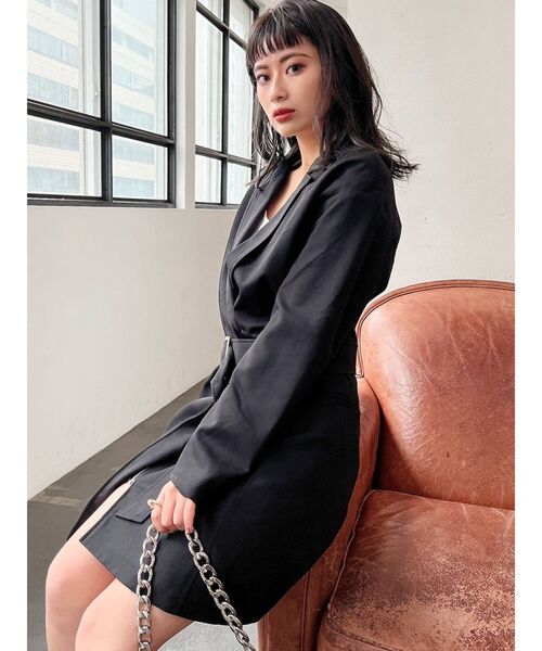 GYDA（ジェイダ）の「ジャケットライクワンピース（ワンピース・レディース・ブラック/ベージュ・FREE）」の18枚目の写真