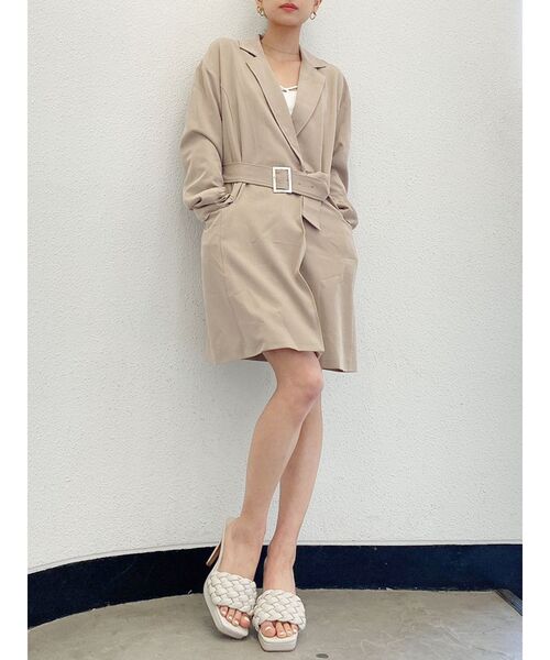 GYDA（ジェイダ）の「ジャケットライクワンピース（ワンピース・レディース・ブラック/ベージュ・FREE）」の7枚目の写真