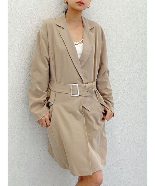 GYDA（ジェイダ）の「ジャケットライクワンピース（ワンピース・レディース・ブラック/ベージュ・FREE）」の15枚目の写真