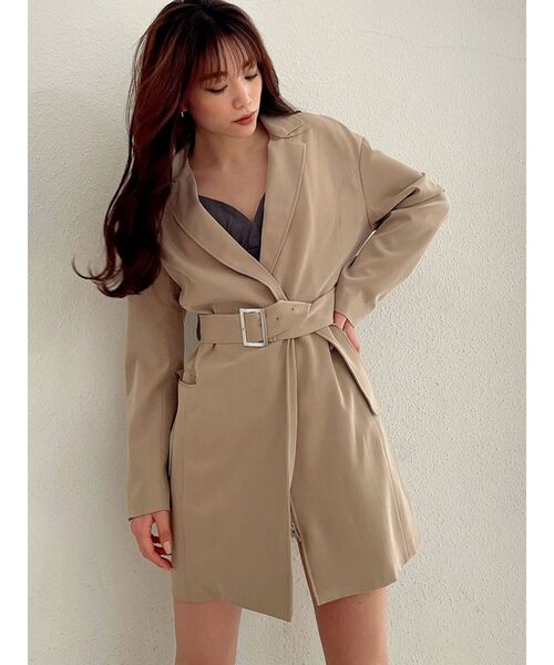 GYDA（ジェイダ）の「ジャケットライクワンピース（ワンピース・レディース・ブラック/ベージュ・FREE）」の8枚目の写真