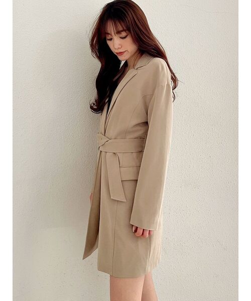 GYDA（ジェイダ）の「ジャケットライクワンピース（ワンピース・レディース・ブラック/ベージュ・FREE）」の13枚目の写真