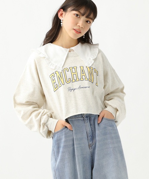 repipi armario(レピピ アルマリオ)の「カレッジロゴカットオフスウェット(スウェット・キッズ・ブラック系その他/グリーン系その他/ピンク系その他/ホワイト系その他・LARGE/MEDIUM/SMALL)」の20枚目の写真