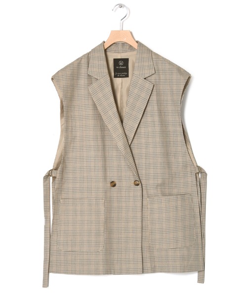 w closet(ダブルクローゼット)の「【SETUP対応】サイドベルトW前テーラードジレ(ベスト・レディース・ベージュ系その他/ライトベージュ/ダークベージュ・FREE)」の14枚目の写真