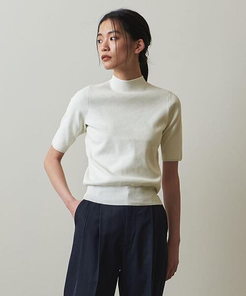 Steven Alan(スティーブンアラン)の「<Steven Alan>COTTON BOTTLE NECK HALF SLEEVE KNIT/ニット(ニット/セーター・レディース・ホワイト/ベージュ/ネイビー・FREE)」の2枚目の写真