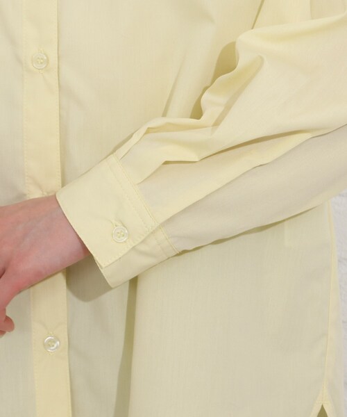 SHOO・LA・RUE（シューラルー）の「◆シンプルバンドカラーシャツ（シャツ/ブラウス・レディース・イエロー/ホワイト系/ブラック系2/ダークグリーン系2・02/03/04）」の10枚目の写真