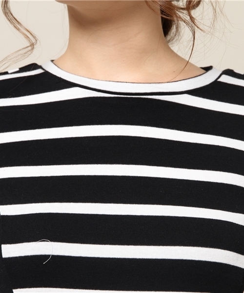 EGOIST（エゴイスト）の「2パタ－ンボーダーワンピース（ワンピース・レディース・ホワイト/ブラック/ネイビー・FREE）」の8枚目の写真