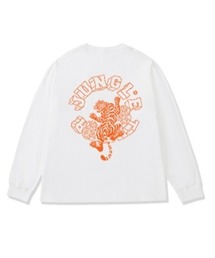 A'GEM/9 × .kom『.kom select/ドットケーオーエム セレクト』サークルロゴ タイガーロングスリーブTシャツ