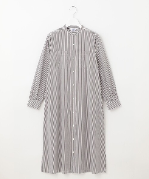 J.PRESS（ジェイプレス）の「【洗える】BEZ C/Nyストライプ バンドカラー ワンピース（ワンピース・レディース・ブラウン系1/ネイビー系1・T13/T15）」の12枚目の写真