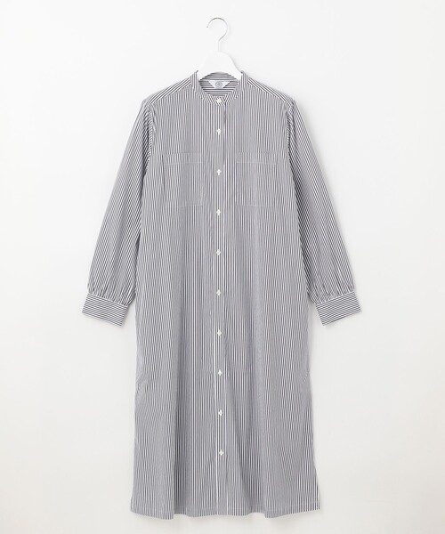 J.PRESS（ジェイプレス）の「【洗える】BEZ C/Nyストライプ バンドカラー ワンピース（ワンピース・レディース・ブラウン系1/ネイビー系1・T13/T15）」の13枚目の写真