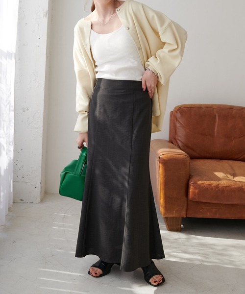 DISCOAT（ディスコート）の「テックリネンマーメイドスカート（スカート・レディース・チャコールグレー/ライトグレー/グリーン/レッド・SMALL/MEDIUM/LARGE）」の5枚目の写真