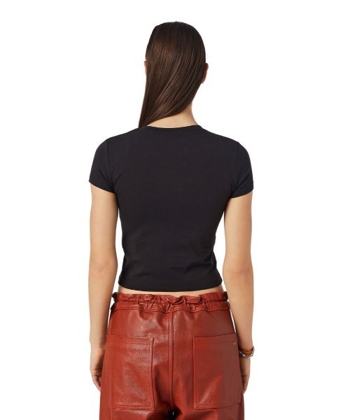 DIESEL（ディーゼル）の「レディース 半袖 Tシャツ スリムフィット パッチワークデザイン（Tシャツ/カットソー・レディース・アイボリー/ブラック・X-LARGE/SMALL/MEDIUM/LARGE）」の7枚目の写真